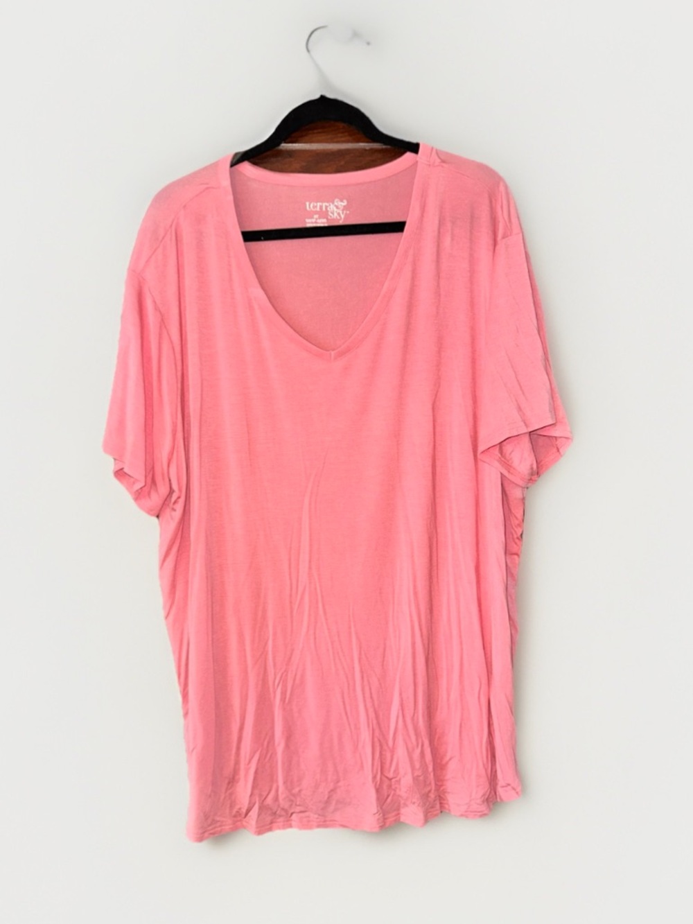 Terra & Sky Soft Pink V-Neck Short Sleeve Tee